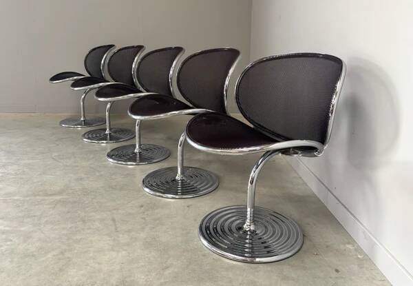Set O-line dining chairs by Herbert Ohl, Wilkhahn 1980s