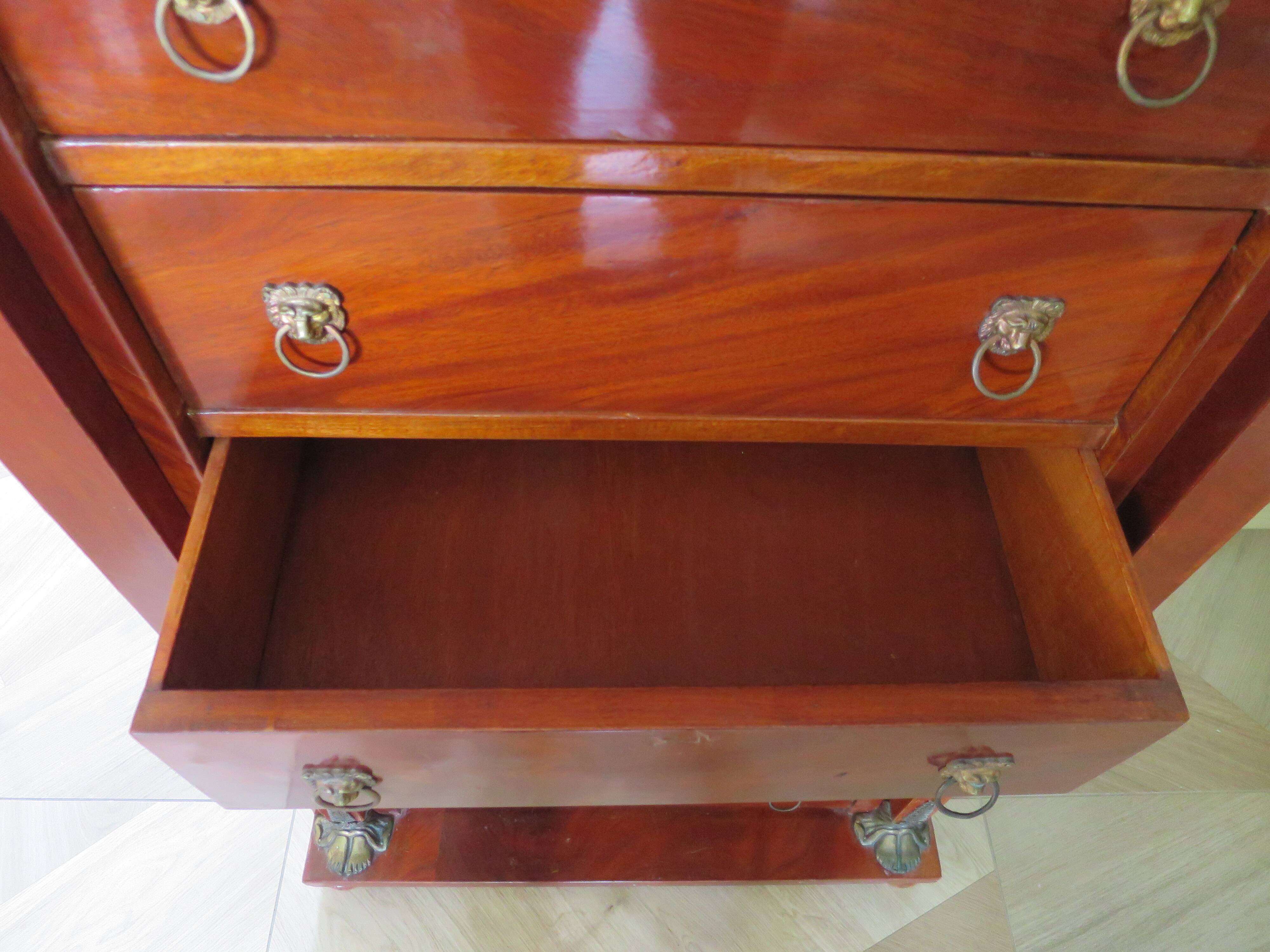Antique Weekly Planner/Empire Style Commode-Caryatid-Patinated Bronze - 1950