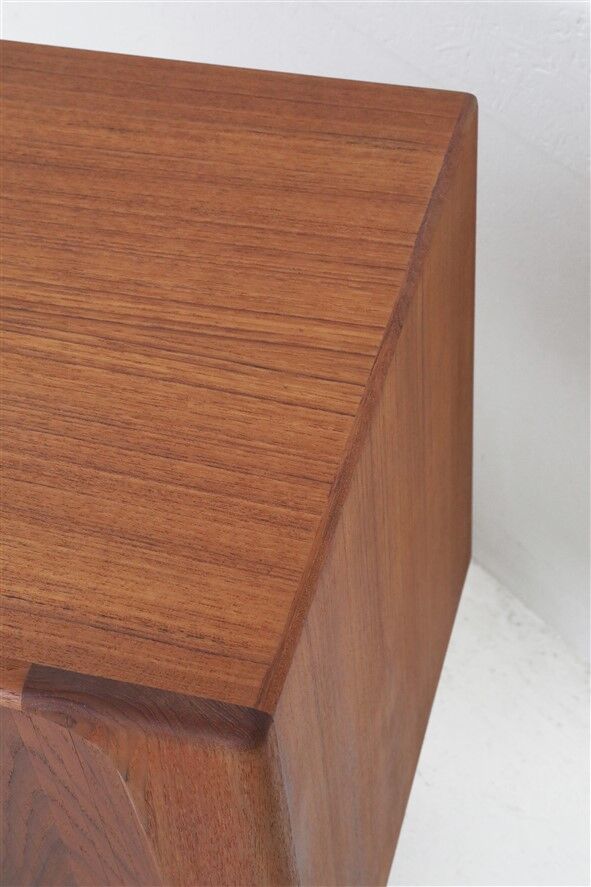 Bernhard Pedersen & Søn teak sideboard with tambour doors / Danish Mid-Century Modern design / 1960s