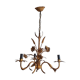 Gold metal chandelier with ear of wheat decor