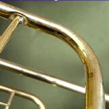 Vintage gold metal magazine rack – minimalist design – 1970s