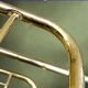 Vintage gold metal magazine rack – minimalist design – 1970s