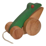 Vintage pulling frog wooden toy