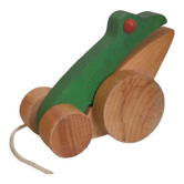 Vintage pulling frog wooden toy