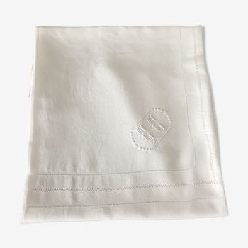 Embroidered tablecloth, double monogram