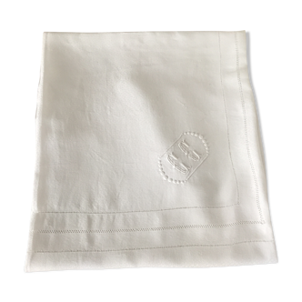 Embroidered tablecloth, double monogram