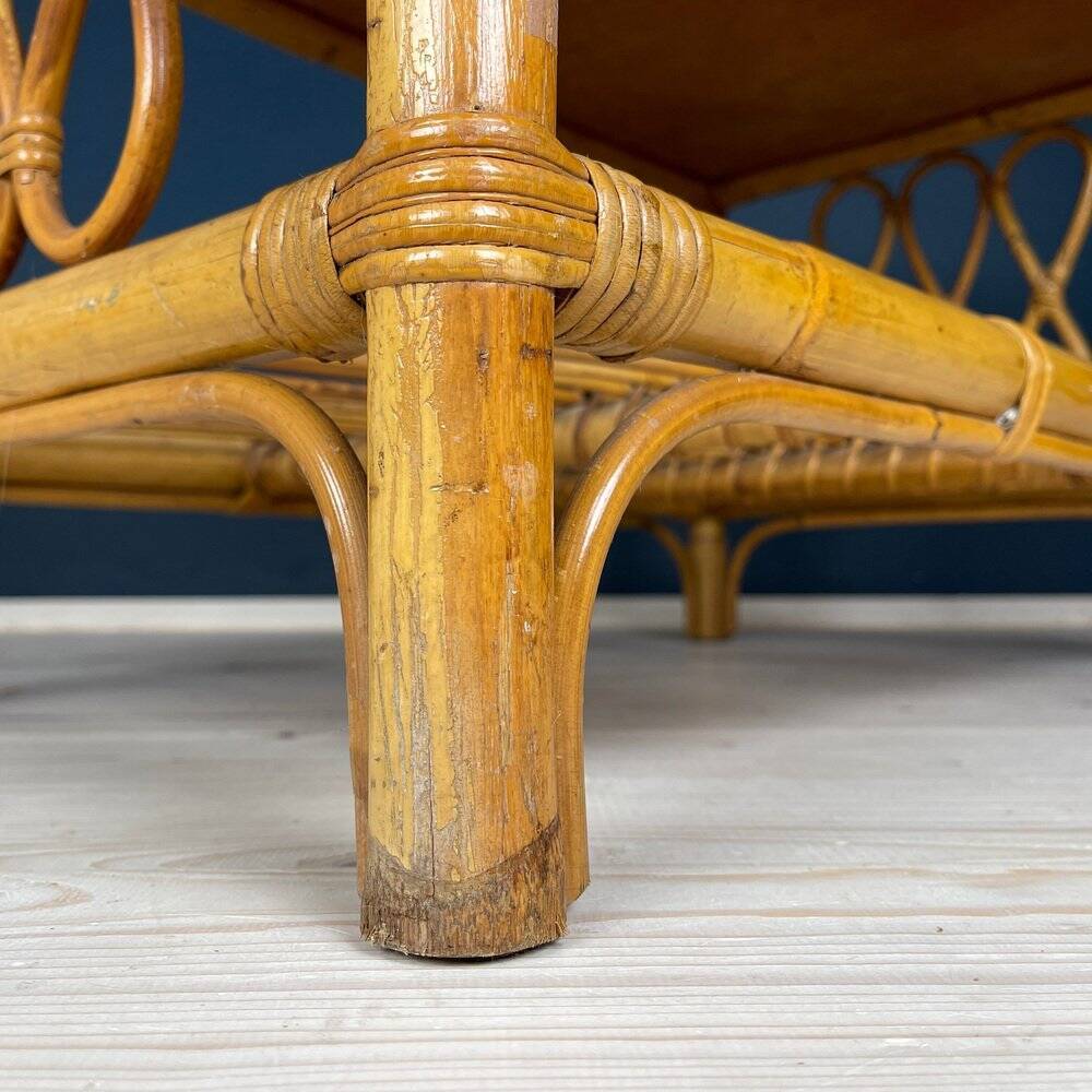 Vintage bamboo coffee table, Italy, 1970s