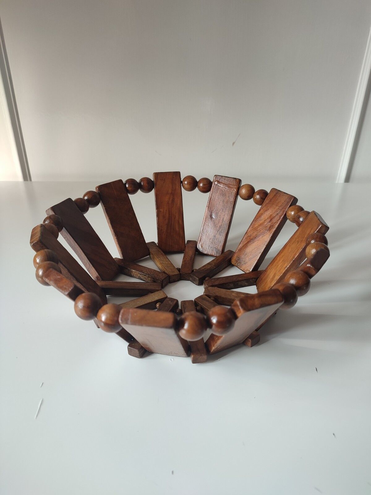 Teak fruit basket