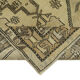 Tapis beige oriental rustique fait à la main des années 1960 115 cm x 222 cm