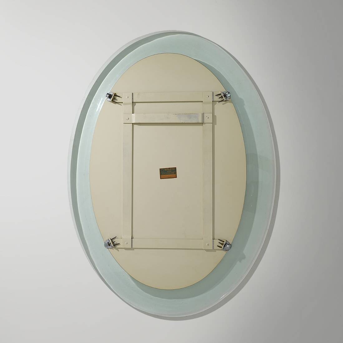 Wall mirror with curved glass frame by Metalvetro, 1970s
