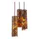 Suspension composed of 3 brutalist copper lamps by Aimo Tukiainen, 1960s.