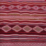 Red Berber carpet Handmade wool 115x215cm