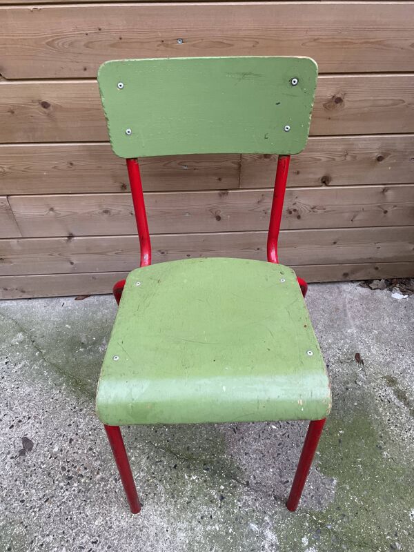 Lot de 3 chaises d’école vintage