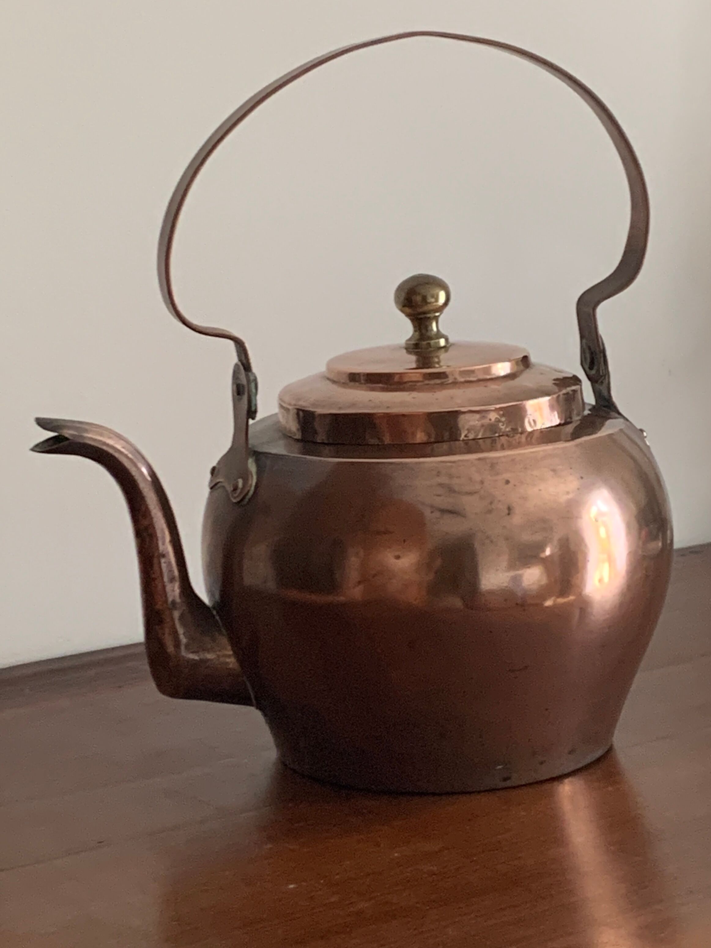 Antique copper kettle