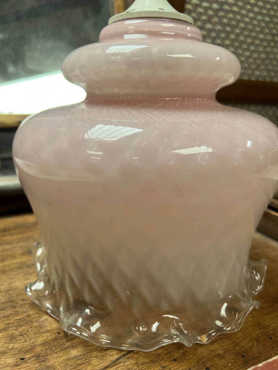 Vintage pink opaline pendant light