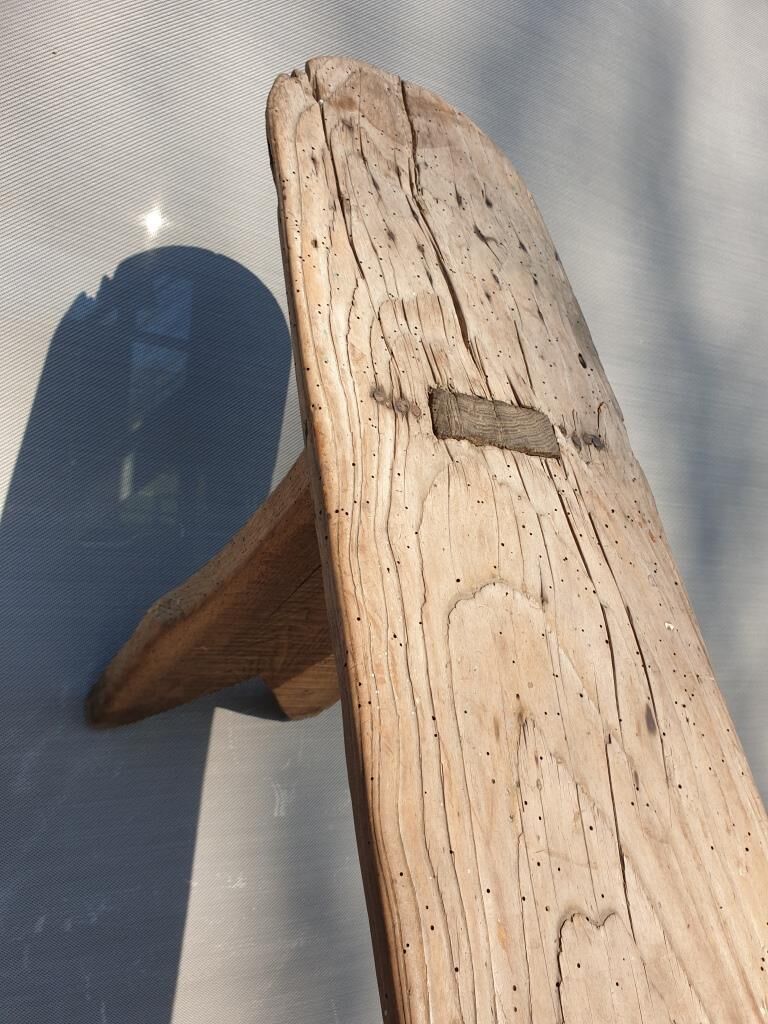 Spinning bench XIXth wooden XL 203cm