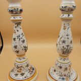 Hand-painted ceramic candlesticks