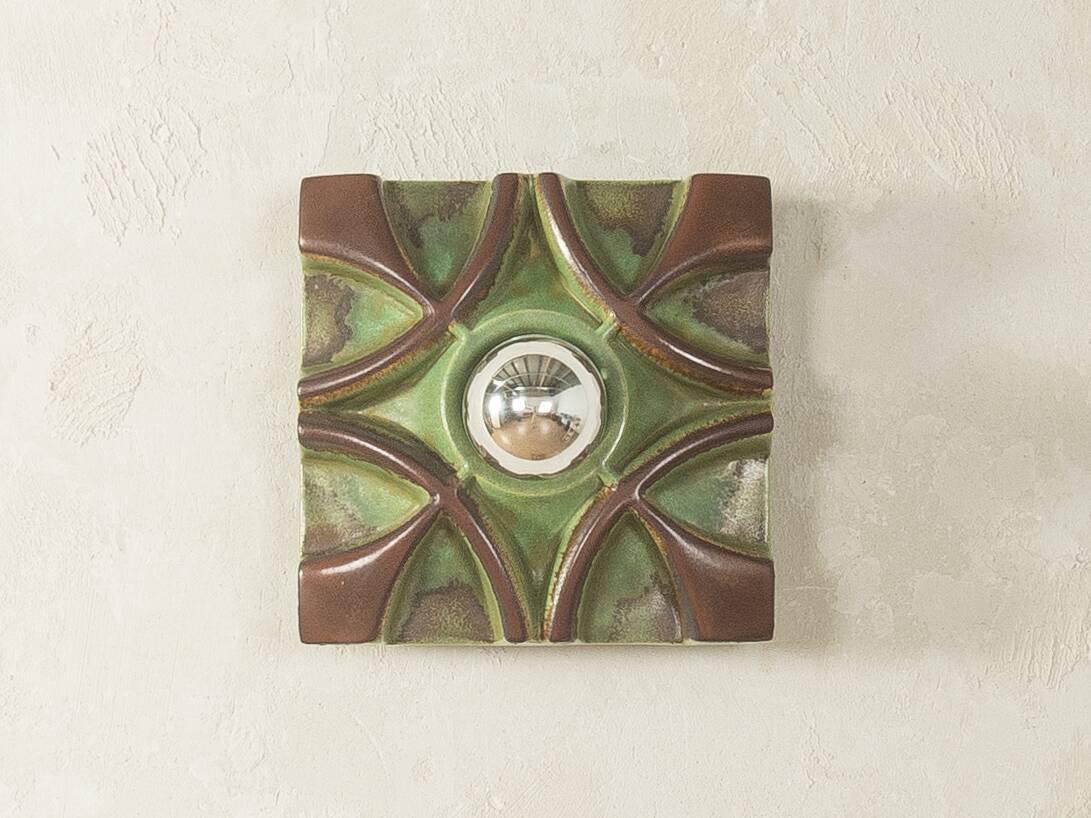 Ceramic wall lamp by Honsel, 1970s, Fat Lava glaze