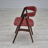 1960s, Danish chair by Farstrup, original condition, solid teak wood, leather.