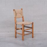 Charlotte Perriand 'Bauche' Model 19 Mid-Century French Rush Dining Chairs