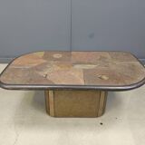 Brutalist slate stone coffee table, 1980s