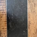 Teak table with blue stones