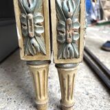 Carved and painted wooden bed