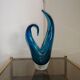 Vase sculptural organique en cristal d'art bleu cobalt, 1960