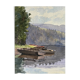 Watercolor painting by G. GIRARDOT (1856-1914) Lake Chevillon dated 1903