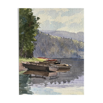 Tableau, watercolour G. Girardot (1856-1914), Lake Chevillon dated 1903