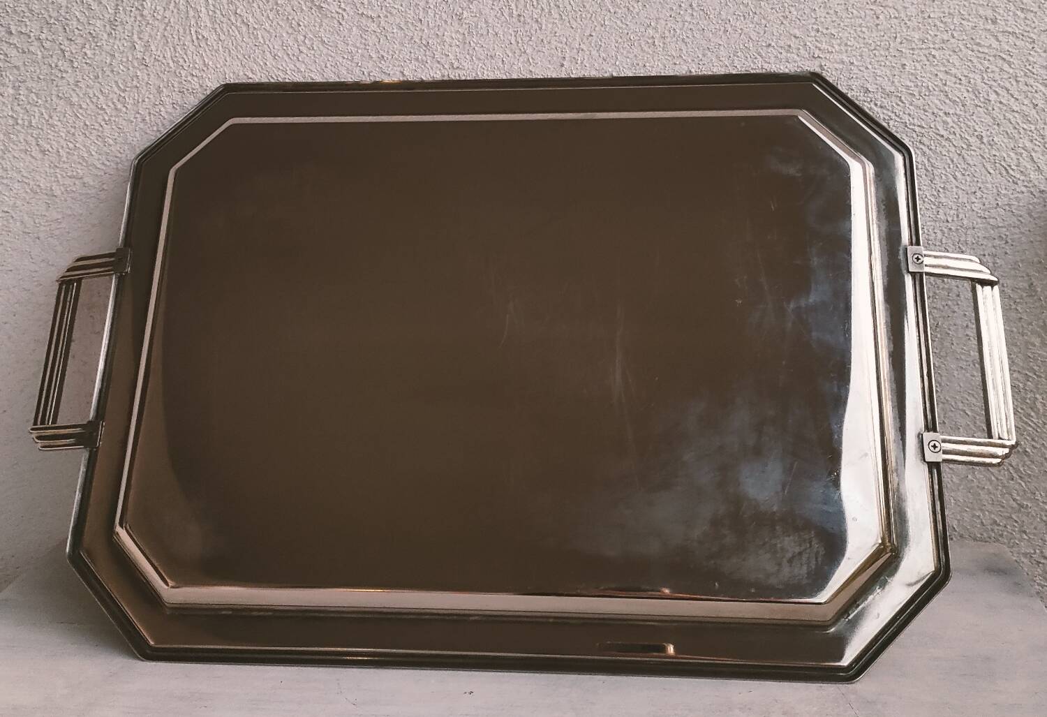 Chrome serving tray