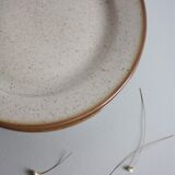 Set of 4 flat plates Tulowice in speckled stoneware