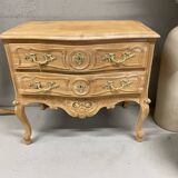 Louis chest of drawers in raw wood with two drawers