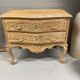 Louis chest of drawers in raw wood with two drawers