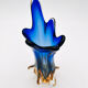 Murano Sommerso Vase Sculpture Chambord Model Blue Amber 26cm