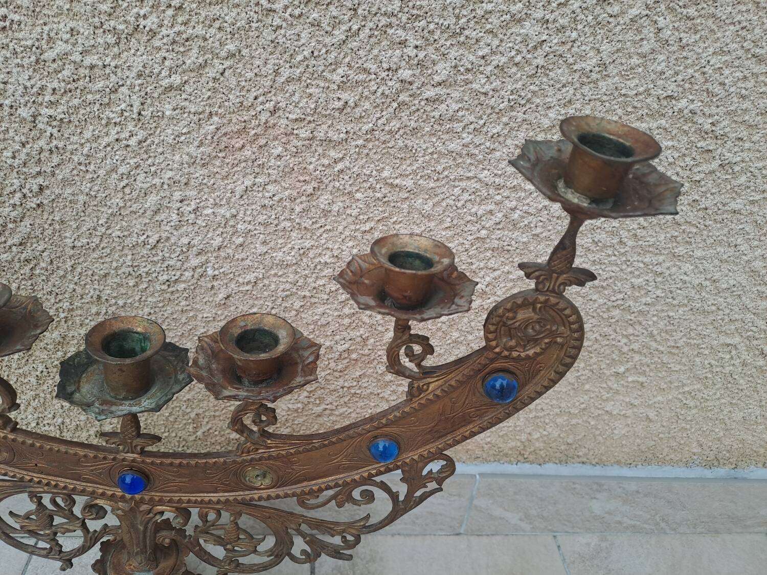 Large bronze candelabrum from the 19th century.