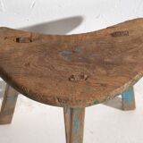 Antique solid wood stool (c.1900) #7