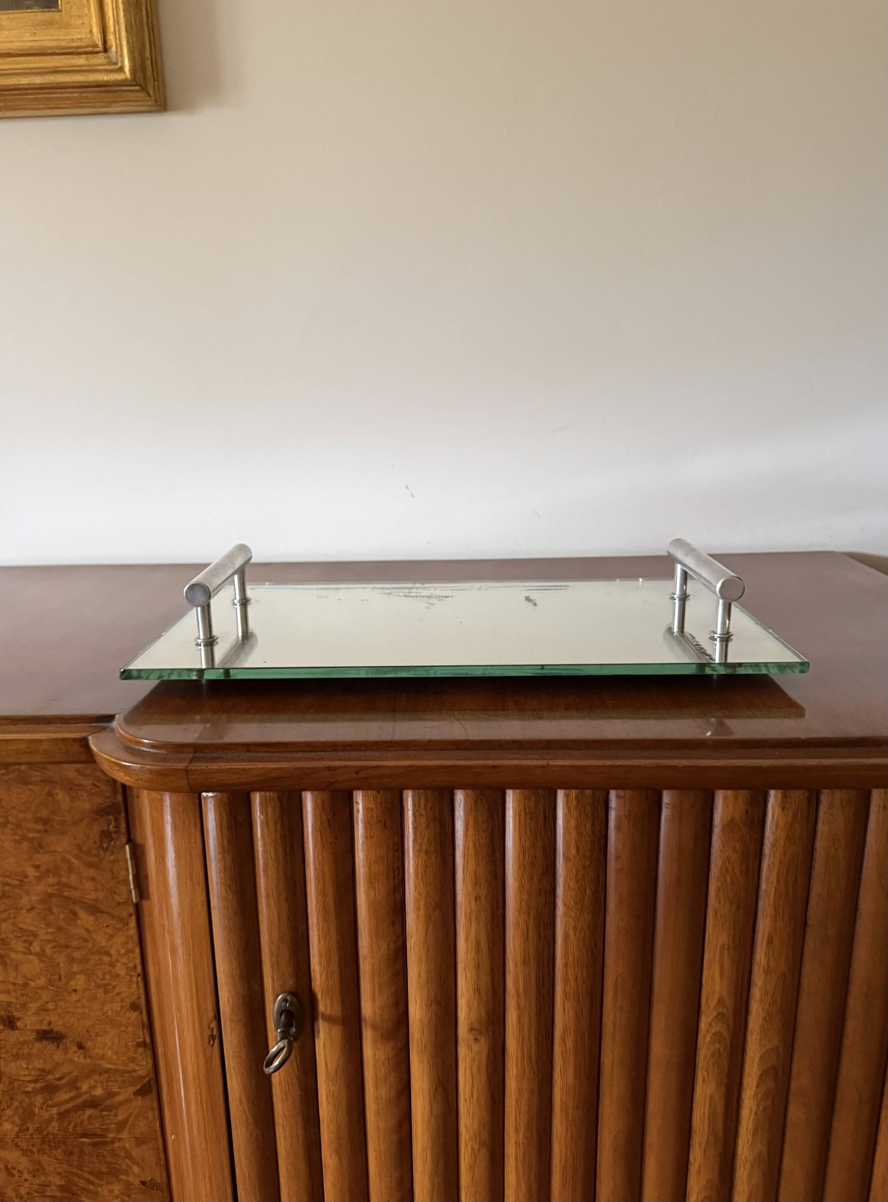 Modernist mirrored tray, France 1960