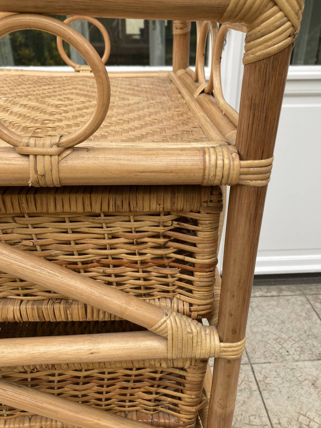 Vintage rattan chiffonier