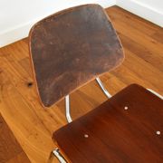 Pair of Thonet chairs in wood – metal and leather 1950s