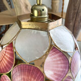 Mother-of-pearl and vintage brass pendant lamp
