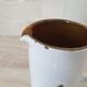 Large white jug with a pink pattern