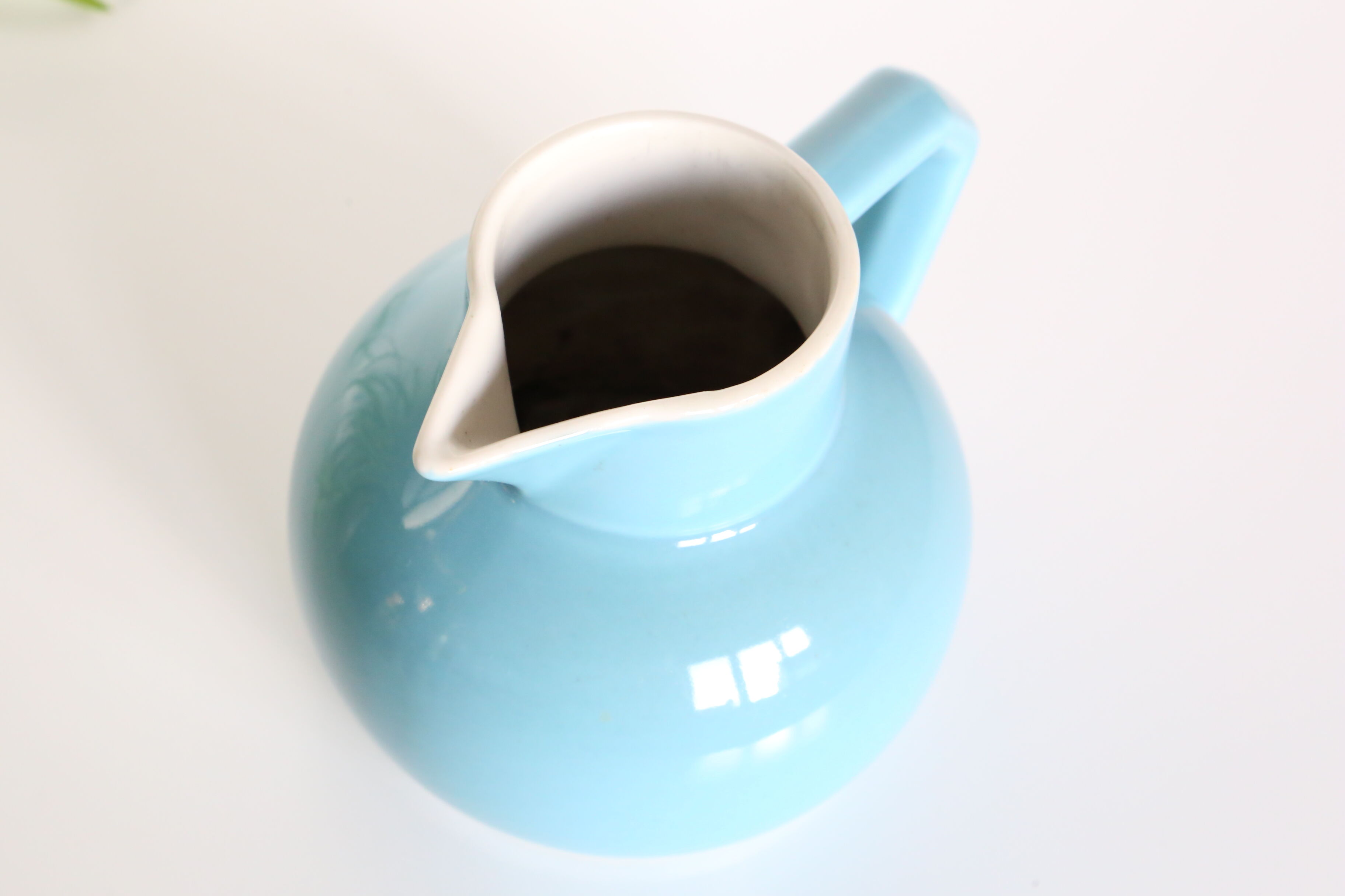 Blue water pitcher, plain, 1960s