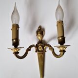 Pair of classic electrified brass wall lights