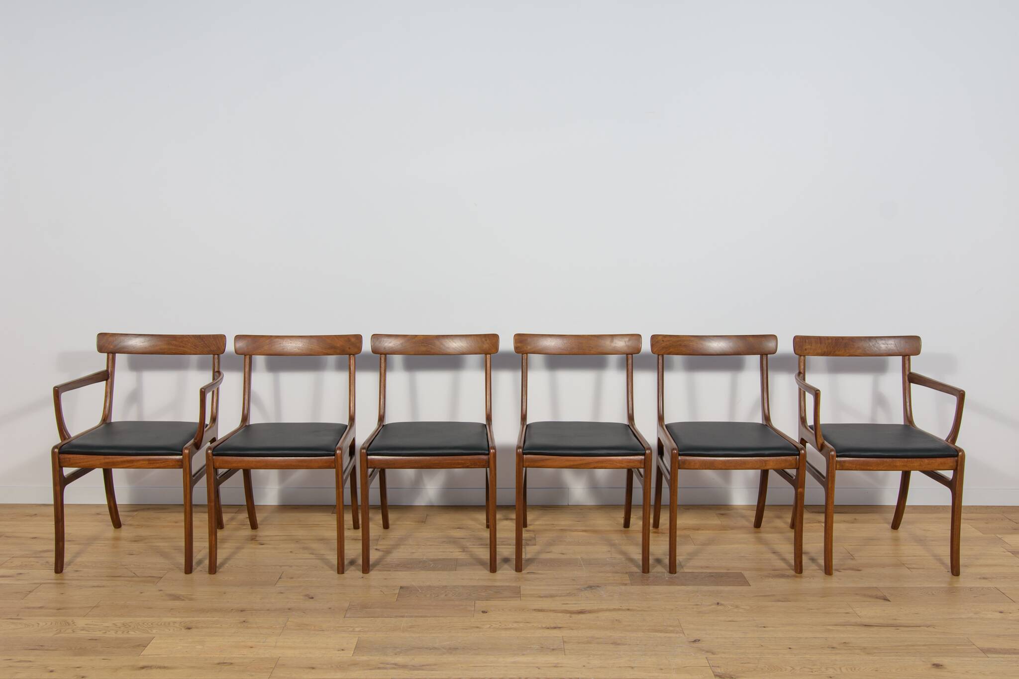Danish Dining Chairs by Ole Wanscher for Poul Jeppesens Furniture Factory.