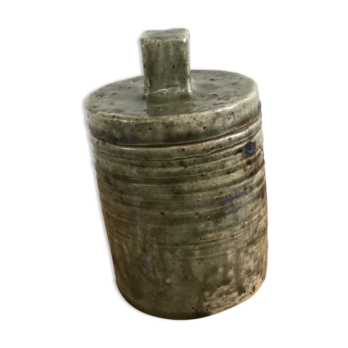 Glazed stoneware tobacco pot