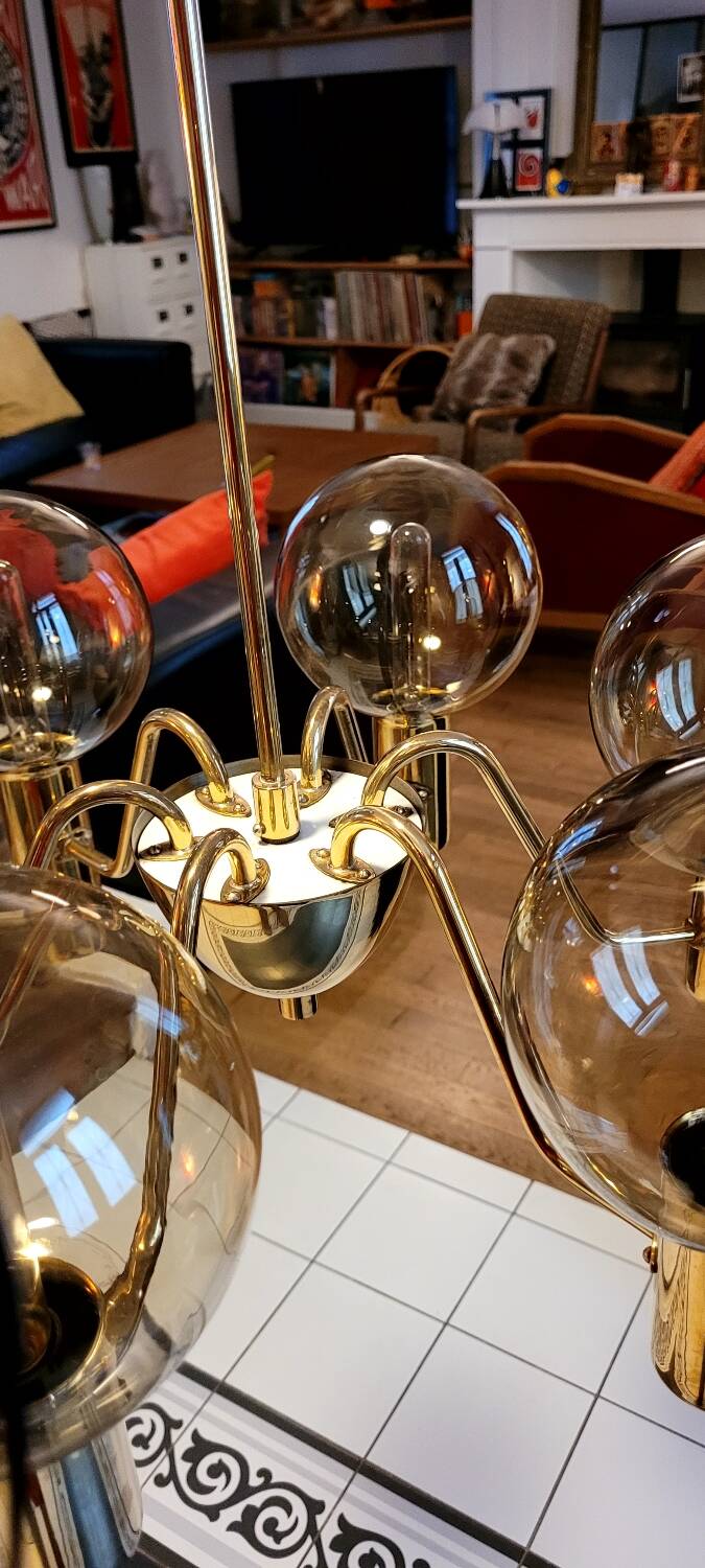 6-arm Scandinavian chandelier, 1960s, Hans Agne Jakobsson model T372/12