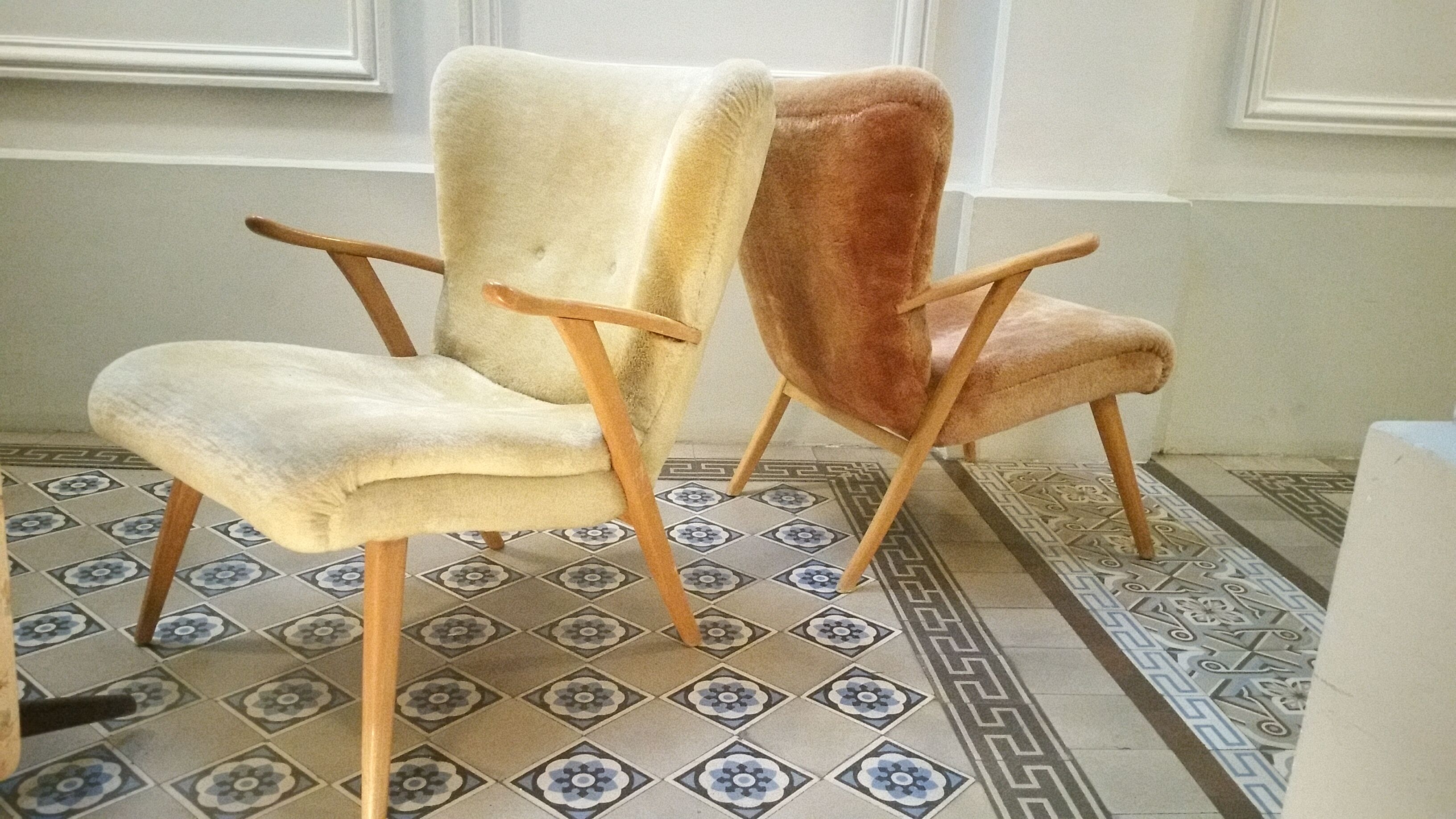 Lot of 2 Wing chairs chair Zig Zag