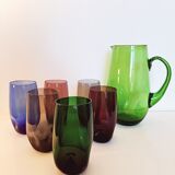 Service 6 vintage coloured glasses