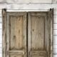 Distressed wooden double doors